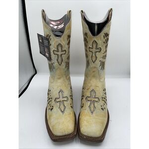 Rancho Semental Mens Leather Cowboy Boots Size 10.5